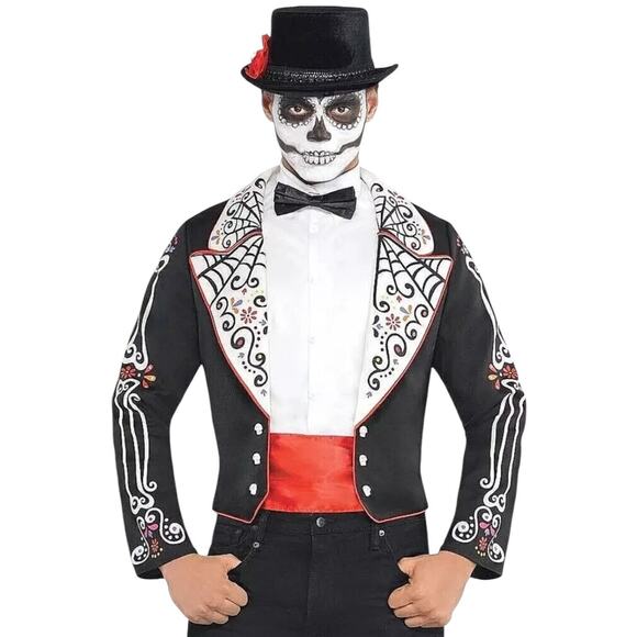 Amscan Day of the Dead Tailcoat Adult Costume Plus Size XXL (2XL) NWT - Picture 1 of 3